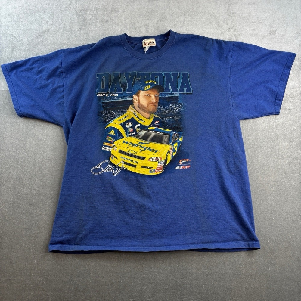 Dale Earnhardt Daytona 2010 NASCAR T Shirt Chase Authentics‎ Blue Mens XL
